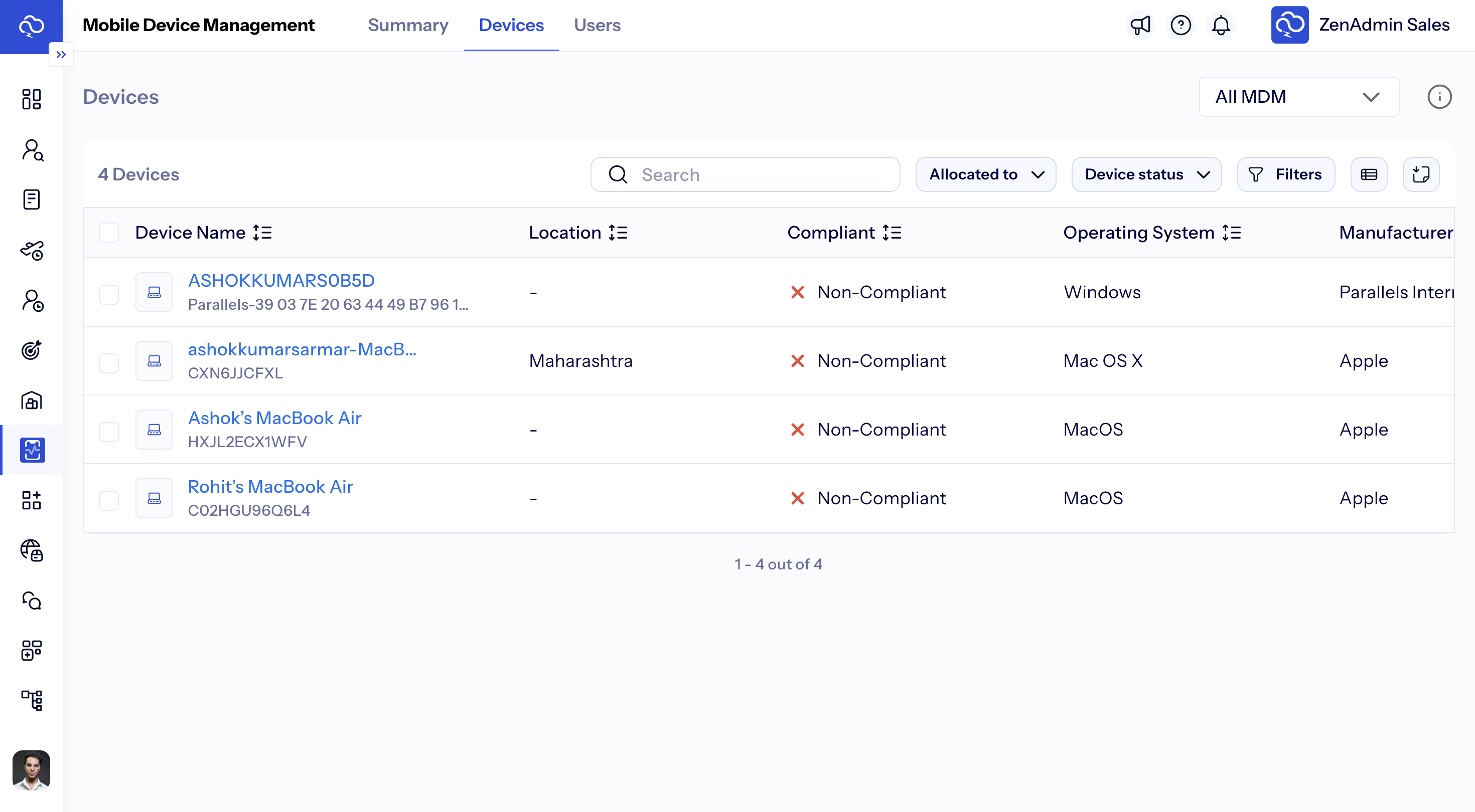 zenadmin mobile device management