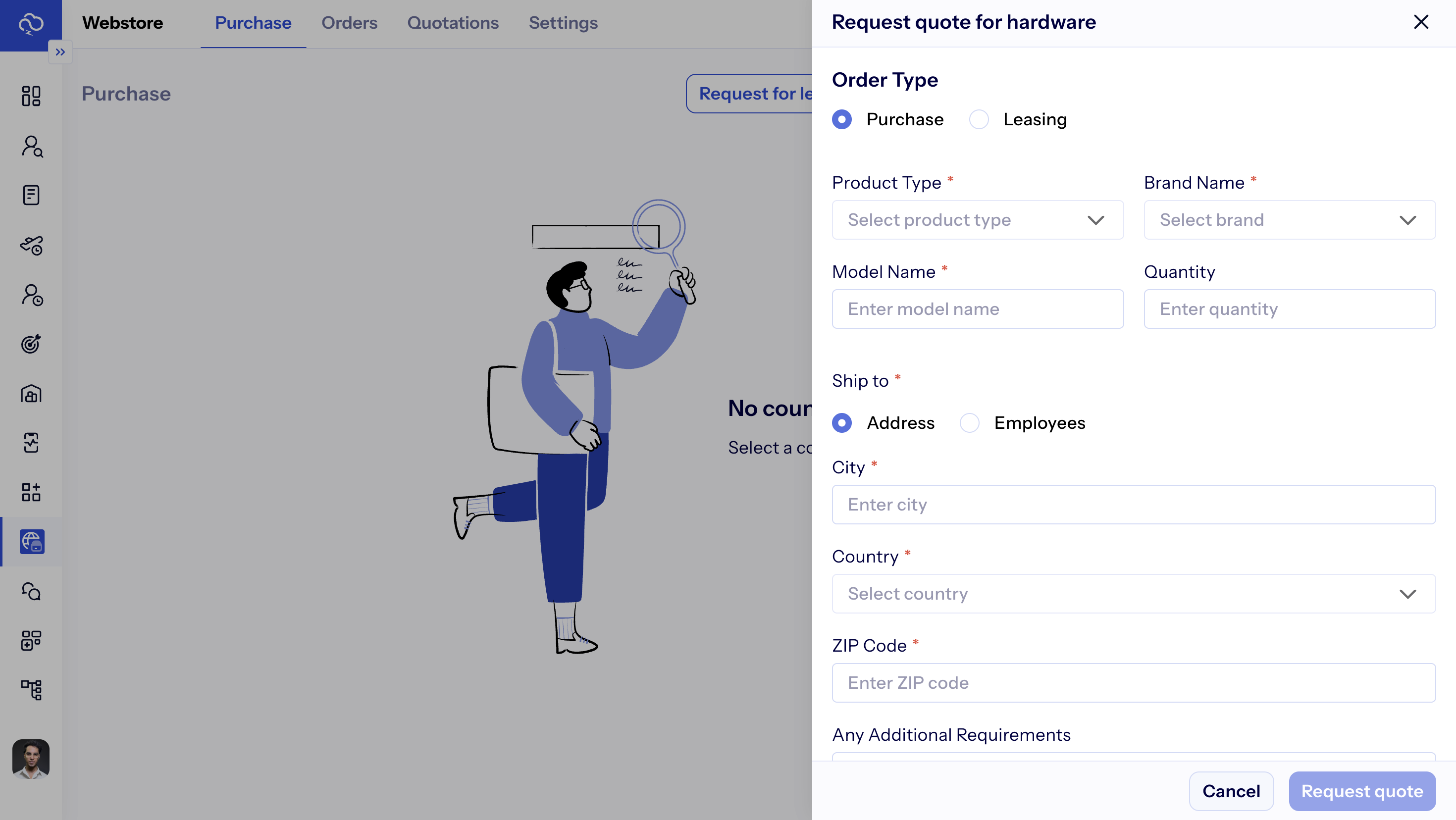 zenadmin product order placement